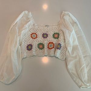 American eagle crochet top